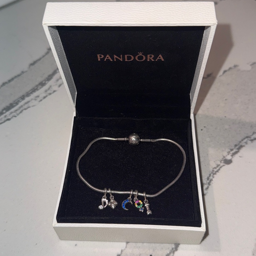 Size 8” Pandora Silver ‼️BRACELET ONLY‼️. Charms have been sold
